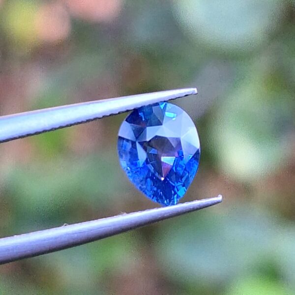 Cornflower Blue Sapphire - 1.19 ct Natural Certified  Pear Shape - Image 4